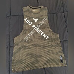 Under Armour Project Rock 100 Percent Tank Top Mens Camo Effort & Guts (Large)